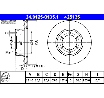Brzdový kotouč ATE 24.0125-0135.1