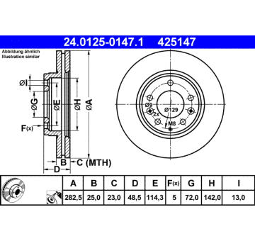 Brzdový kotouč ATE 24.0125-0147.1