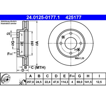 Brzdový kotouč ATE 24.0125-0177.1