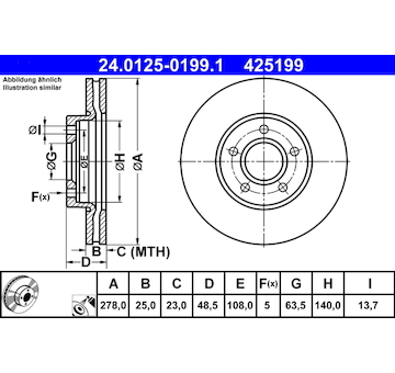 Brzdový kotouč ATE 24.0125-0199.1