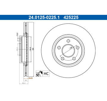 Brzdový kotouč ATE 24.0125-0225.1