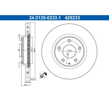 Brzdový kotouč ATE 24.0125-0233.1