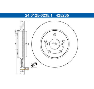 Brzdový kotúč ATE 24.0125-0235.1