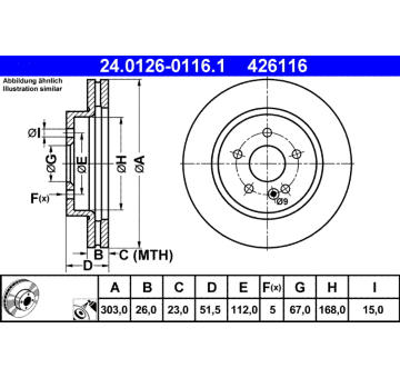 Brzdový kotouč ATE 24.0126-0116.1