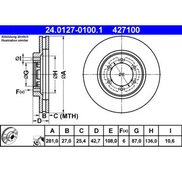 Brzdový kotouč ATE 24.0127-0100.1