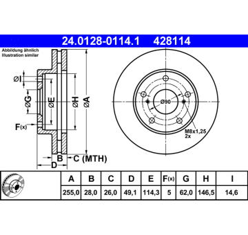 Brzdový kotouč ATE 24.0128-0114.1