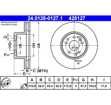Brzdový kotouč ATE 24.0128-0127.1