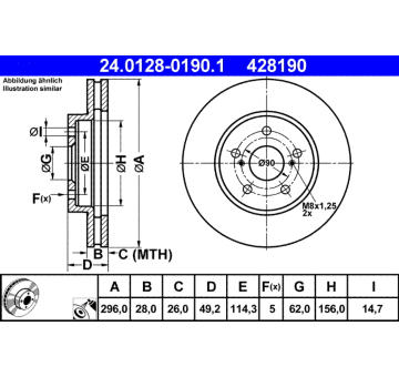 Brzdový kotouč ATE 24.0128-0190.1