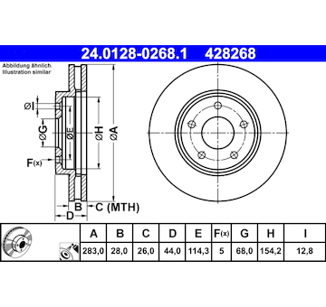 Brzdový kotouč ATE 24.0128-0268.1