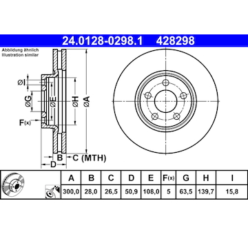 Brzdový kotouč ATE 24.0128-0298.1