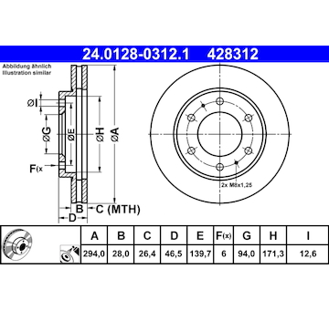 Brzdový kotouč ATE 24.0128-0312.1