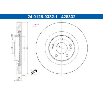 Brzdový kotouč ATE 24.0128-0332.1