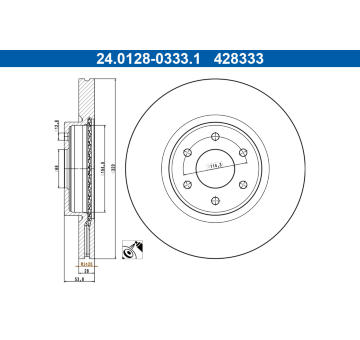 Brzdový kotouč ATE 24.0128-0333.1