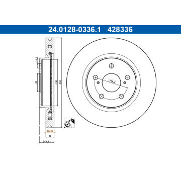 Brzdový kotúč ATE 24.0128-0336.1
