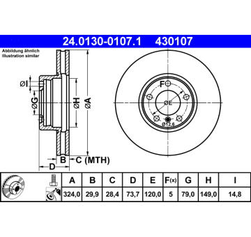 Brzdový kotouč ATE 24.0130-0107.1