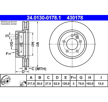 Brzdový kotouč ATE 24.0130-0178.1