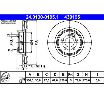 Brzdový kotouč ATE ATE 24.0130-0195.1