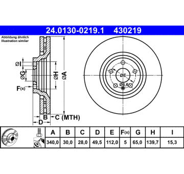 Brzdový kotouč ATE 24.0130-0219.1