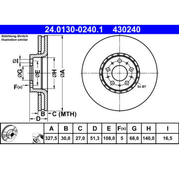 Brzdový kotouč ATE 24.0130-0240.1