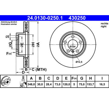 Brzdový kotouč ATE 24.0130-0250.1