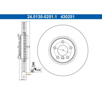 Brzdový kotouč ATE 24.0130-0251.1