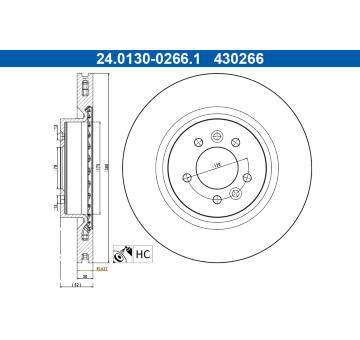 Brzdový kotúč ATE 24.0130-0266.1