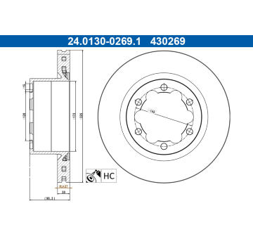 Brzdový kotúč ATE 24.0130-0269.1