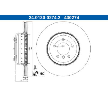 Brzdový kotouč ATE 24.0130-0274.2