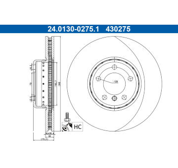 Brzdový kotúč ATE 24.0130-0275.2