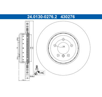 Brzdový kotúč ATE 24.0130-0276.2