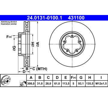 Brzdový kotouč ATE 24.0131-0100.1