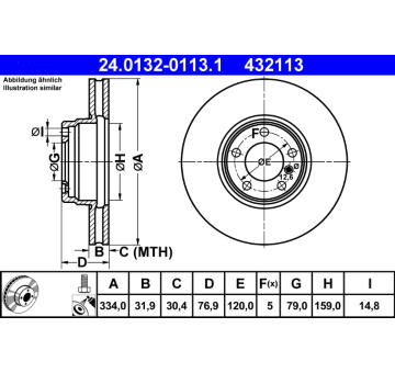 Brzdový kotouč ATE 24.0132-0113.1