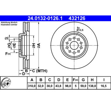 Brzdový kotouč ATE 24.0132-0126.1