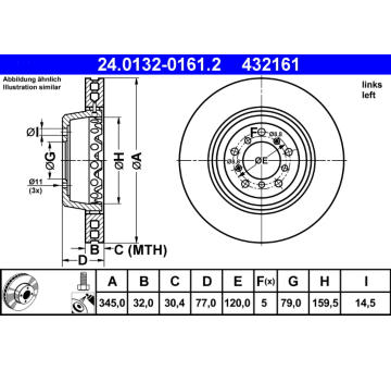 Brzdový kotouč ATE 24.0132-0161.2