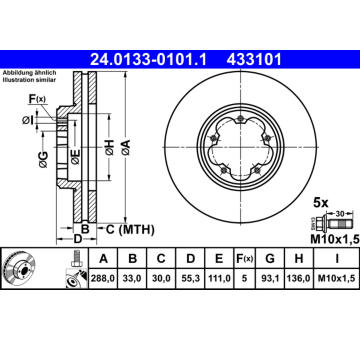 Brzdový kotouč ATE 24.0133-0101.1