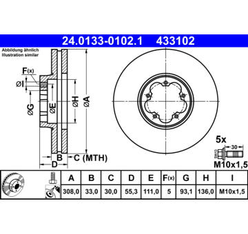 Brzdový kotouč ATE 24.0133-0102.1