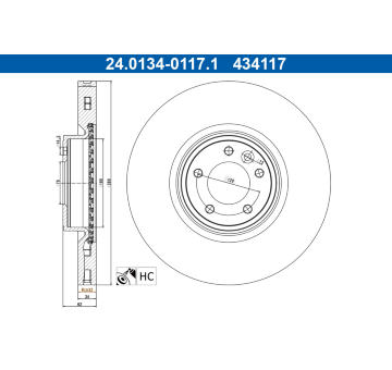 Brzdový kotouč ATE 24.0134-0117.1