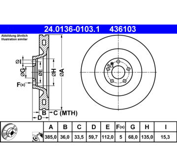 Brzdový kotouč ATE 24.0136-0103.1