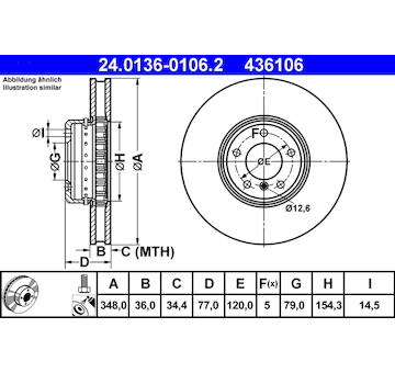 Brzdový kotouč ATE 24.0136-0106.2