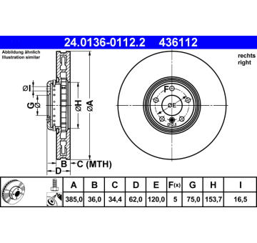 Brzdový kotouč ATE 24.0136-0112.2