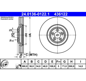 Brzdový kotouč ATE 24.0136-0122.1