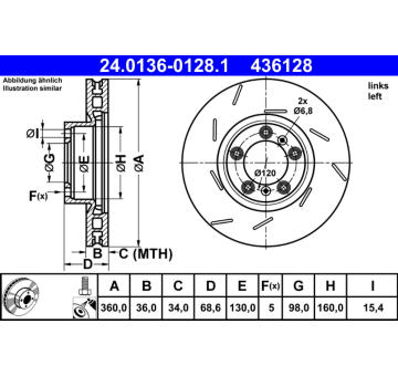 Brzdový kotouč ATE 24.0136-0128.1