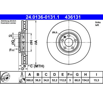 Brzdový kotouč ATE 24.0136-0131.1