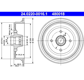 Brzdový buben ATE 24.0220-0016.1