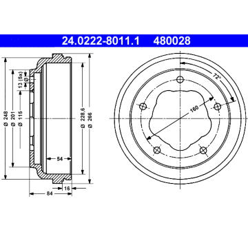 Brzdový buben ATE 24.0222-8011.1