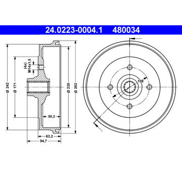 Brzdový buben ATE 24.0223-0004.1