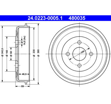Brzdový buben ATE 24.0223-0005.1