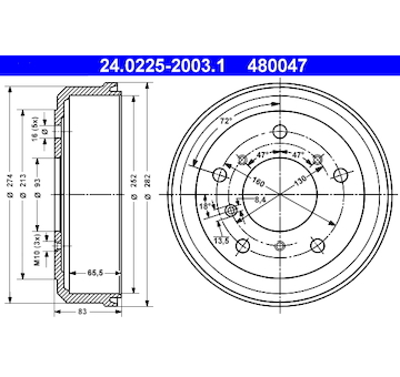 Brzdový buben ATE 24.0225-2003.1