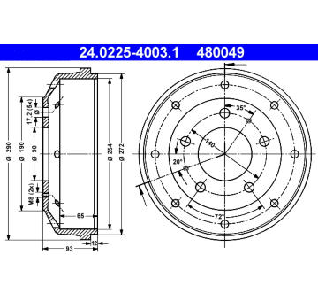 Brzdový buben ATE 24.0225-4003.1