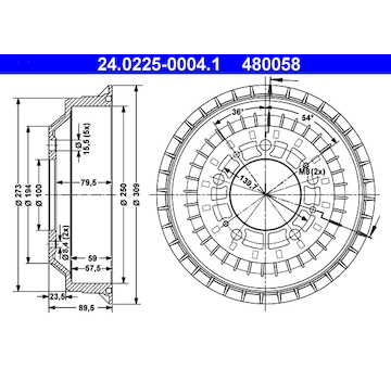 Brzdový buben ATE 24.0225-0004.1
